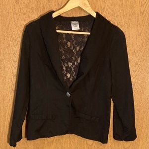 Cute Vanity black lacey-backed blazer size L